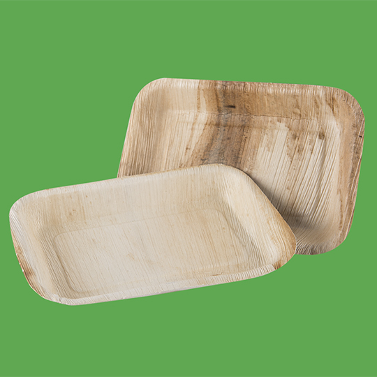 Palmleaf Plate rect 9x6"