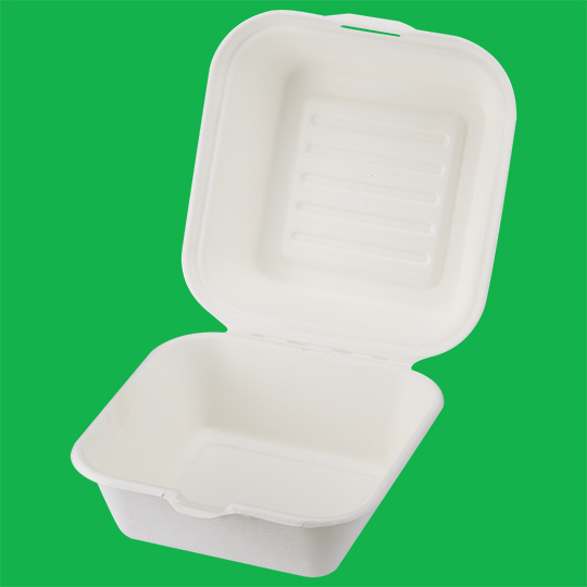 Bagasse Hinged lid burger-box