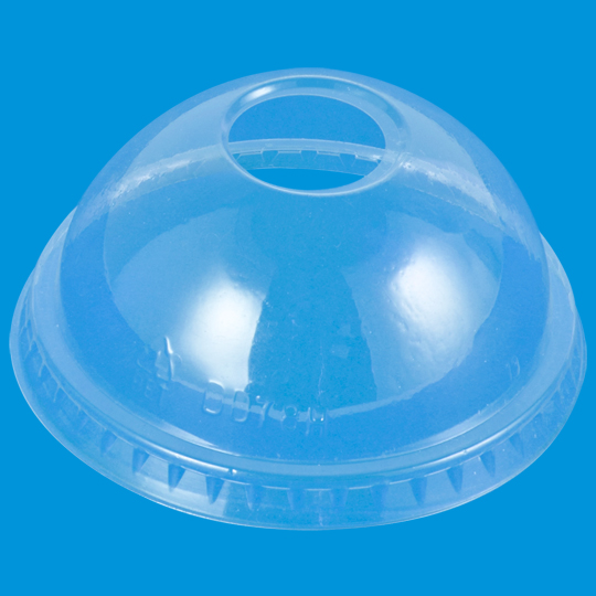Lid dome 8-9oz wide hole PET