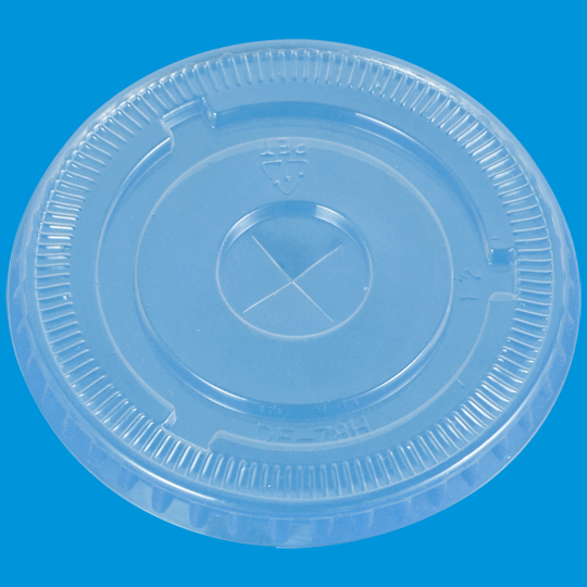 Lid flat 8-9oz x-hole PET